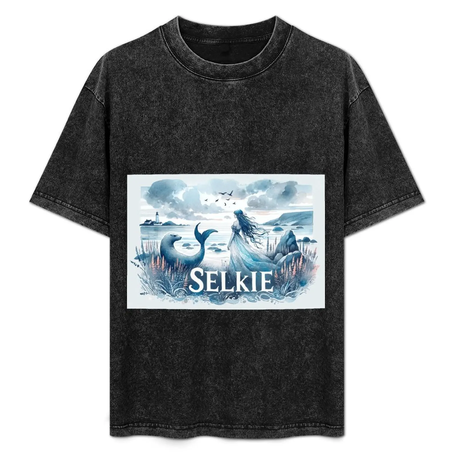 

Selkie accompanied by his double T-Shirt Plus Size Basic Short Sleeve Top