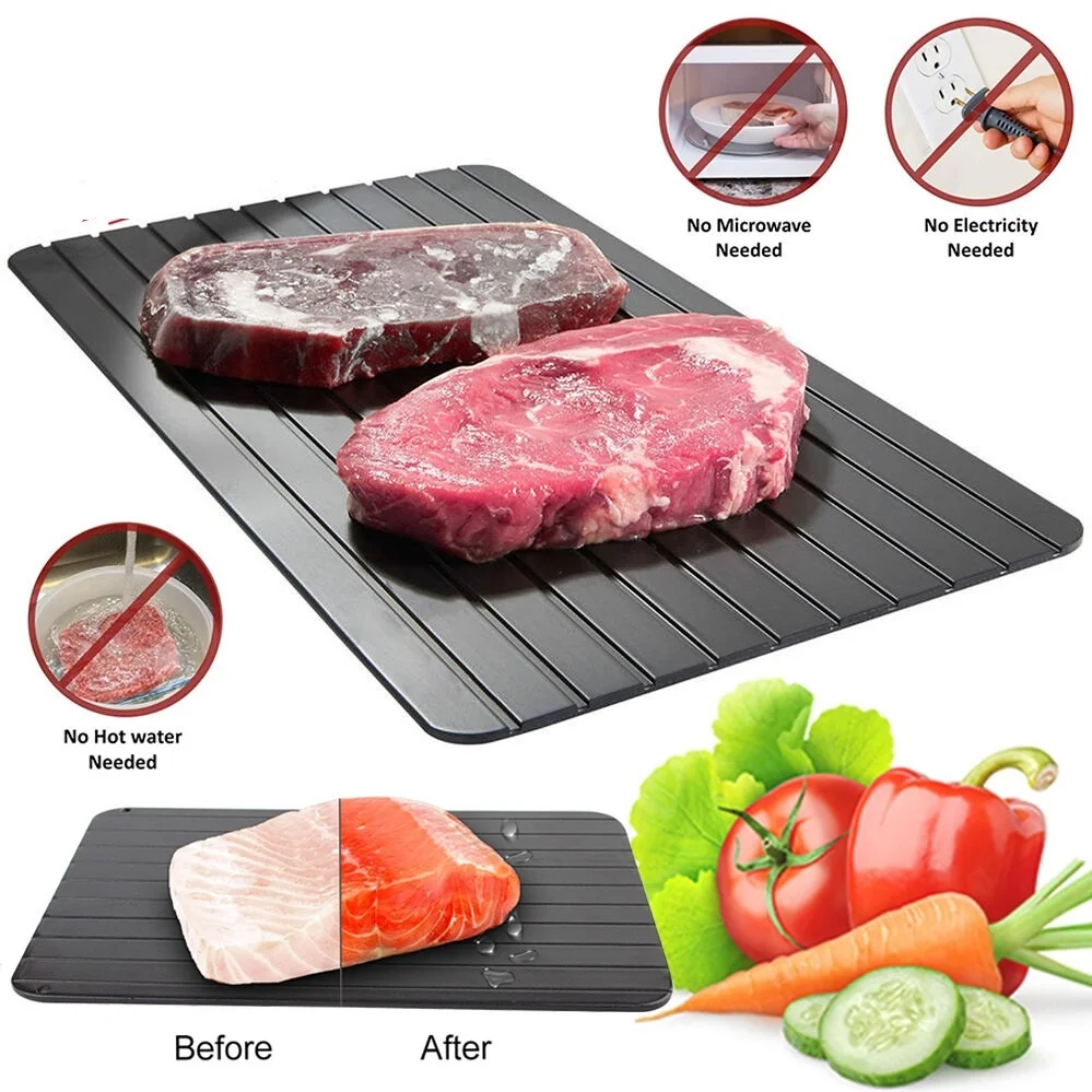 

Large Defrosting Frozen Meat Kitchen Thaw Metal Plate Fast Thawing Magic Tray