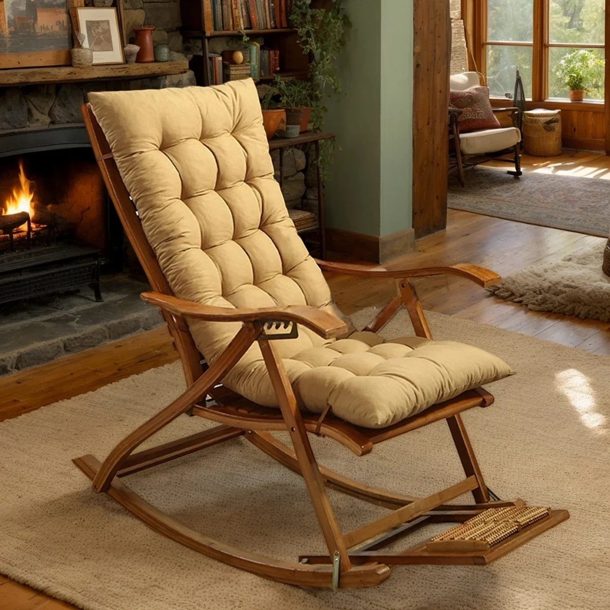 Recliner Cushion Rocking Chair Seat Cushion Thick Double Sided Chair Cushion Rebound effect, comfortable and breathable