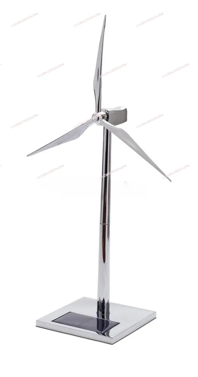 Wind Generator Windmill Toy Wind Energy Industry Gift Office Ornaments Solar Fan Model Silver