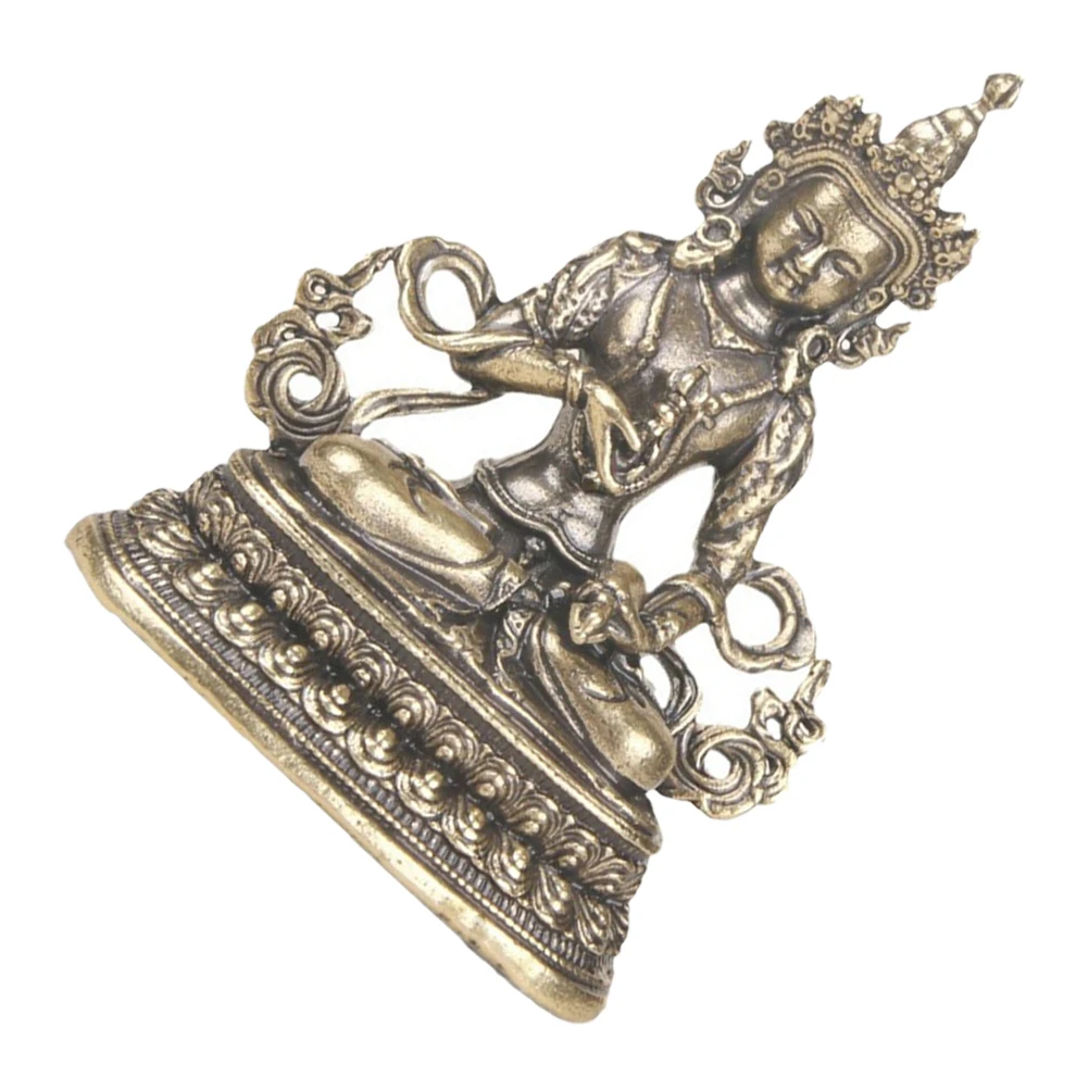 

Retro Desktop Brass Buddha Statue Compact Space-Saving Buddha Sculpture for Office Home Decoration Brass Craft Figurine