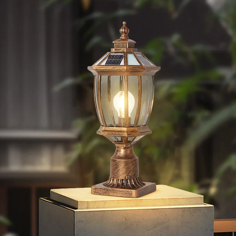 

Солнечная уличная лампа, ограждение для газона, коммерческое промышленное освещение, наружная водонепроницаемость, водонепроницаемая масляная салфетка, черная колонна lig