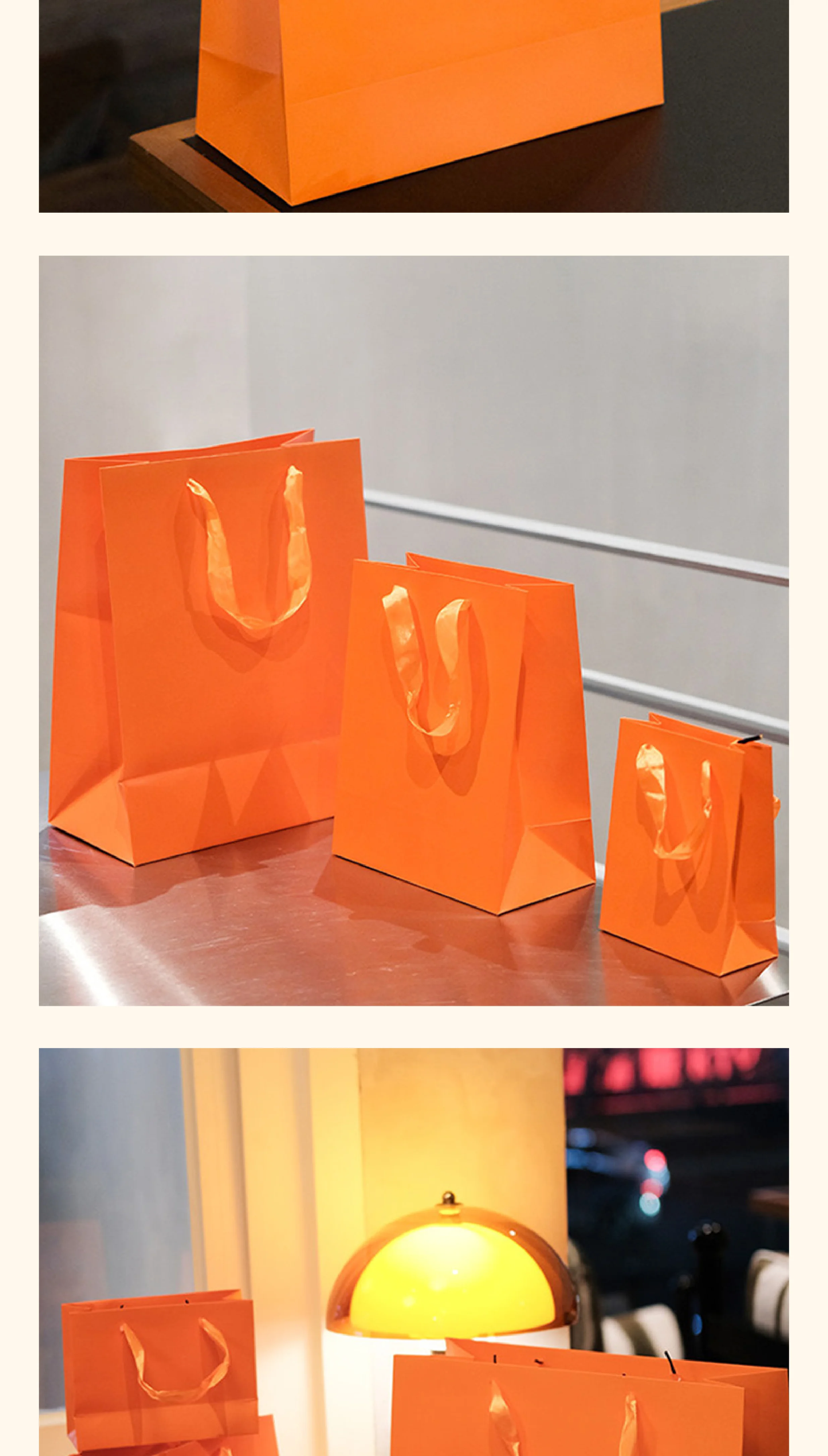 10 Stück orangefarbene Kleidertaschen, Geschenktüten für Feiertage und Partys, Einkaufstaschen, unterstützt individuelles Logo – Detail 5