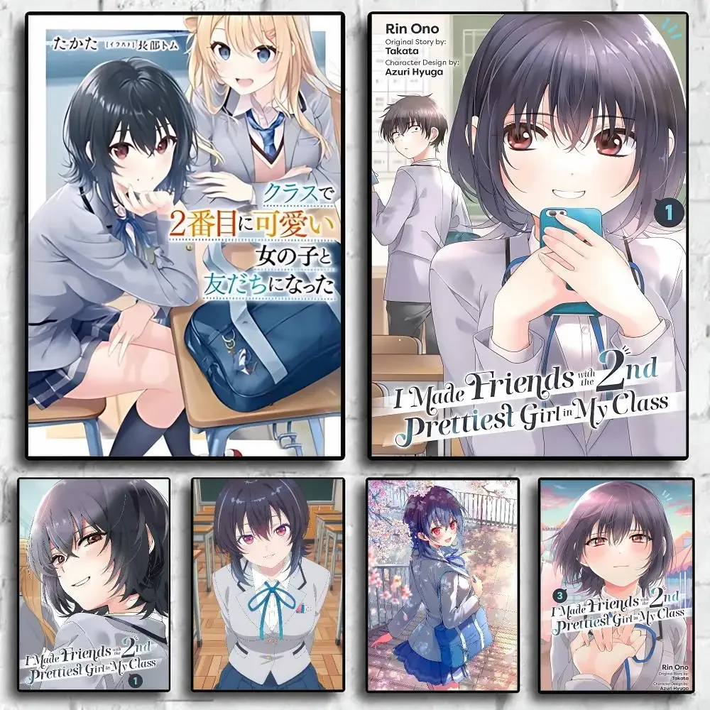 anime I Made Friends with the Second Prettiest Girl in My Class Poster s Art Print HD Print Self-Adhesive Waterproof Decoration