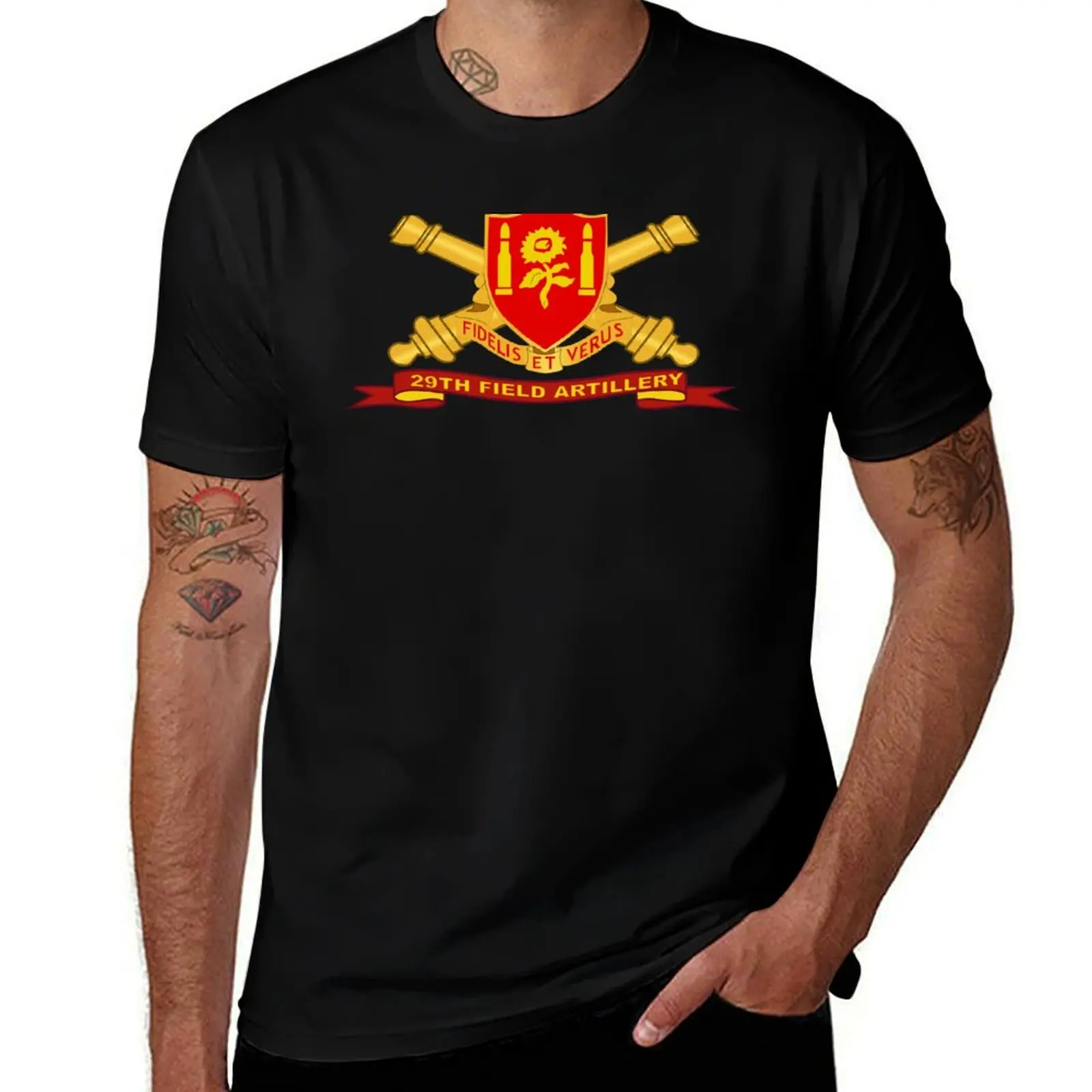 Army - 29th Field Artillery w Br - Ribbon T-Shirt t shirts for man cotton soft t shirts for man graphic tees T-Shirt