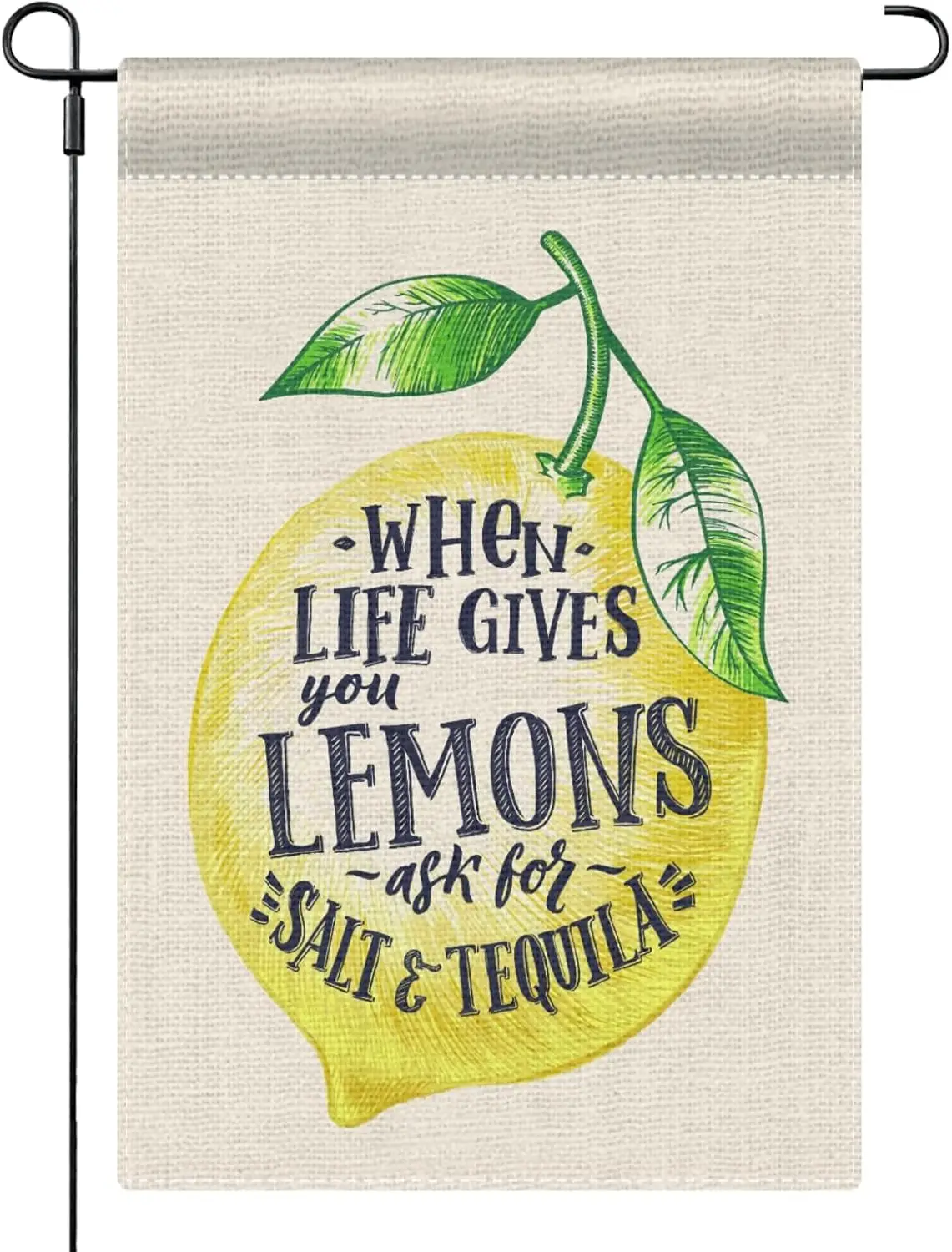 quote Garden Flag when lifes gives you lemons askk for salt and tequila Yard Flags , Vintage Garden Flags for Beach Small Garden