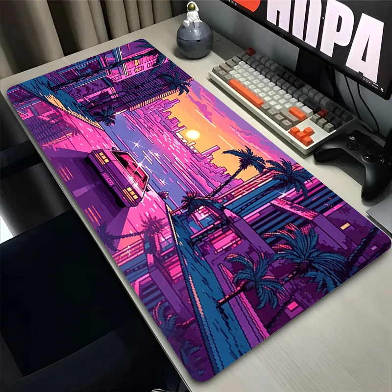 Mouse Pad Retro Sports Car Large Desk Mat Gamer Mouse Mat Colorful Esports Desktop Pad Computer