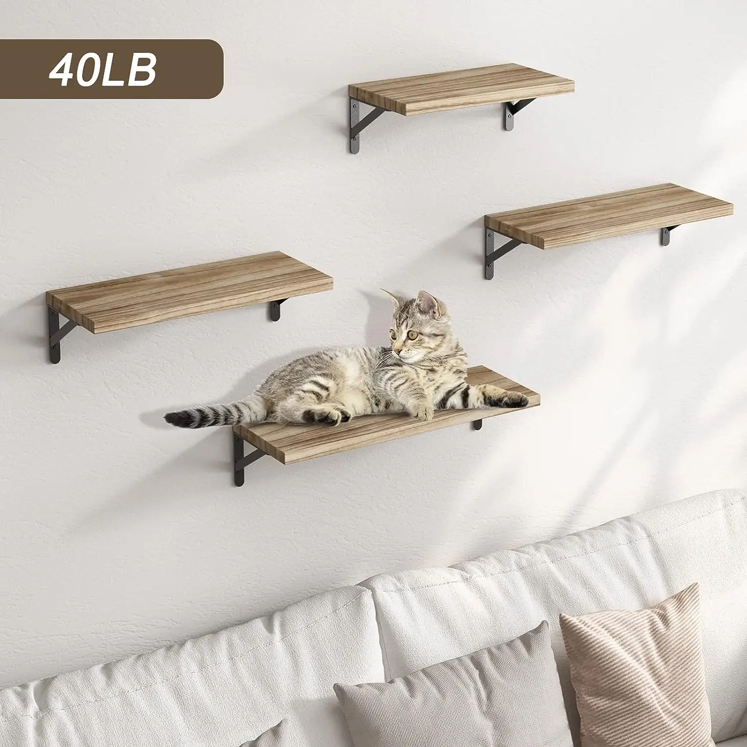 Wooden Wall Shelves Solid Wood Wall Hanging Floating Storage Shelf Bathroom Accessories Simple Design Shelves Supplies