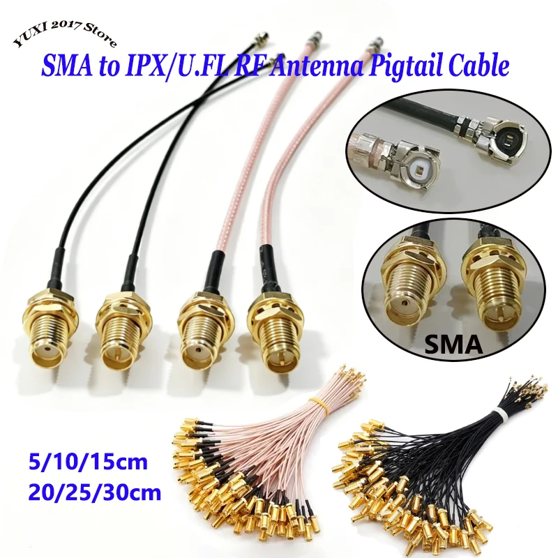 1PC SMA Female to IPX/U.FL RF Pigtail Cable RG178/1.13 Antenna Adapter  Wire 5-30CM  For WiFi Router GPS AP