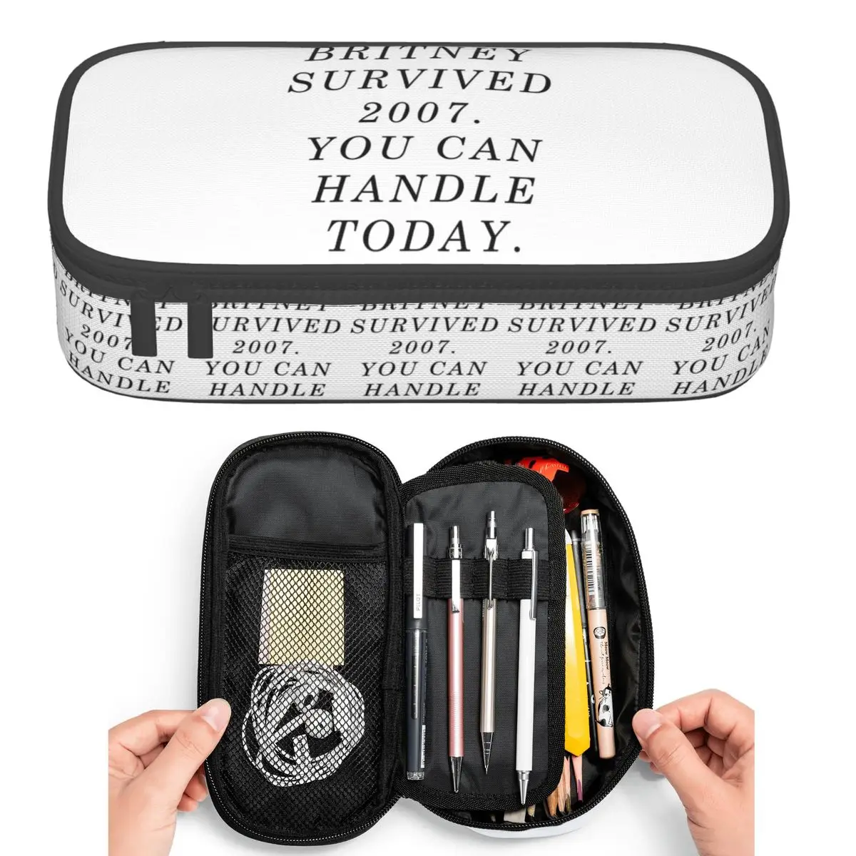 

Britney Survived 2007. You Can Handle Today Pencil Cases for Student Pen Box Pencil Bag Big Capacity Pencil Pouch Pen Holder