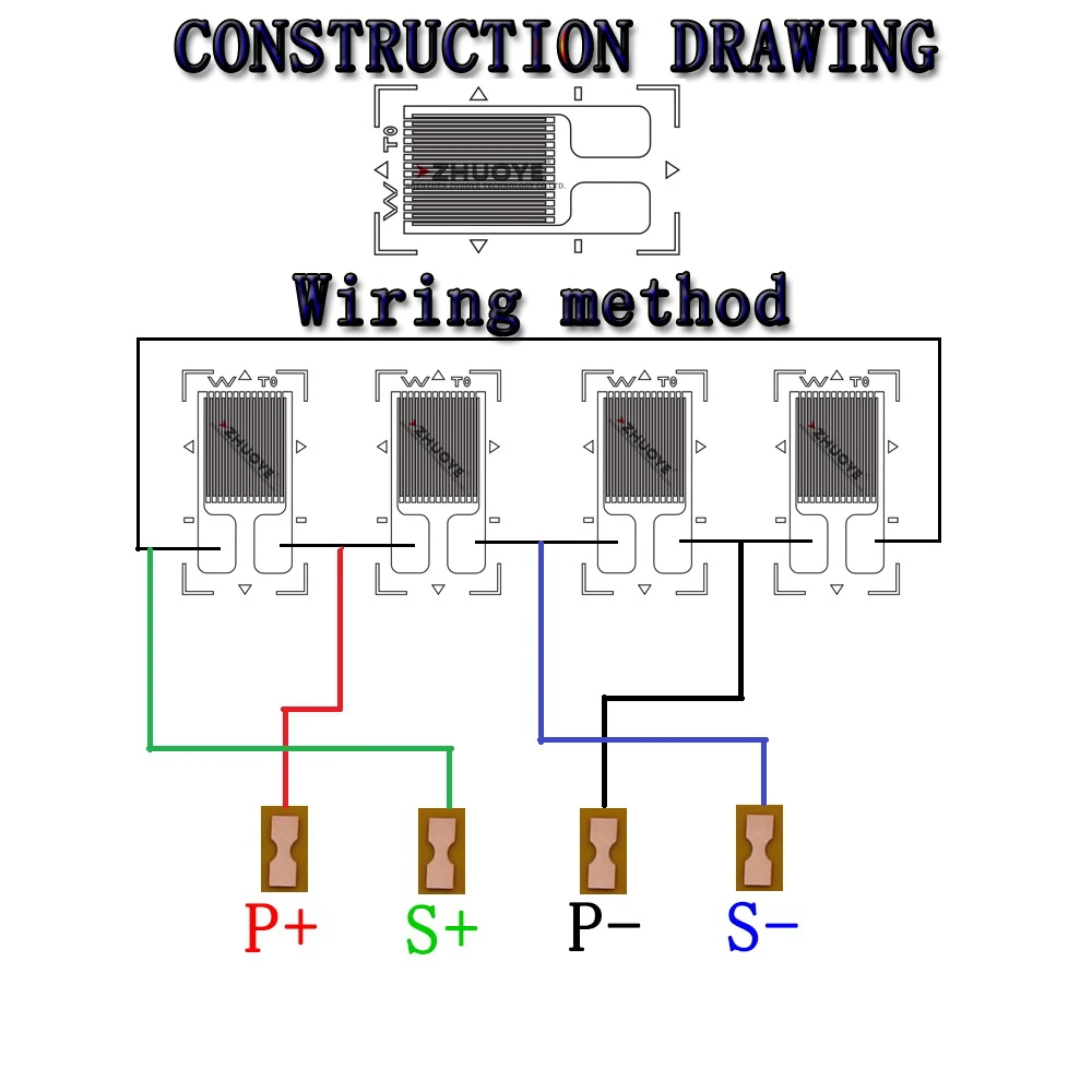 Strain GaugeBF/BHF350-10AA-M-150AWG Resistensi Presisi Tinggi Resistensi 350Ω Tekanan Berat/Sensor Berat