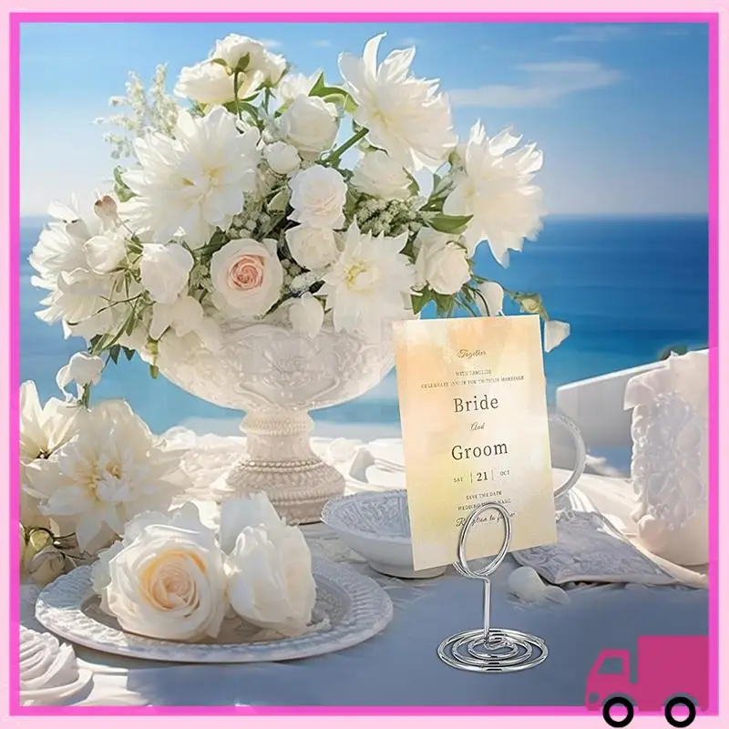 Compact 40PCS Table Number Holders Place Card Holder Cards Stand Name Menu Clips Table Sign Holders For Wedding Birthday Party