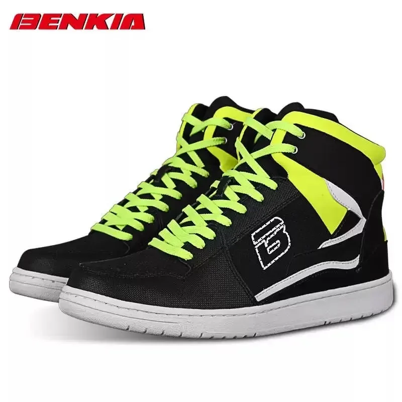 BENKIA Motorcycle Boots Cycling Men's Motorcycle Racing Fall Resistant Breathable Casual Shoes Anti-slip and Wear-resistant Shoe