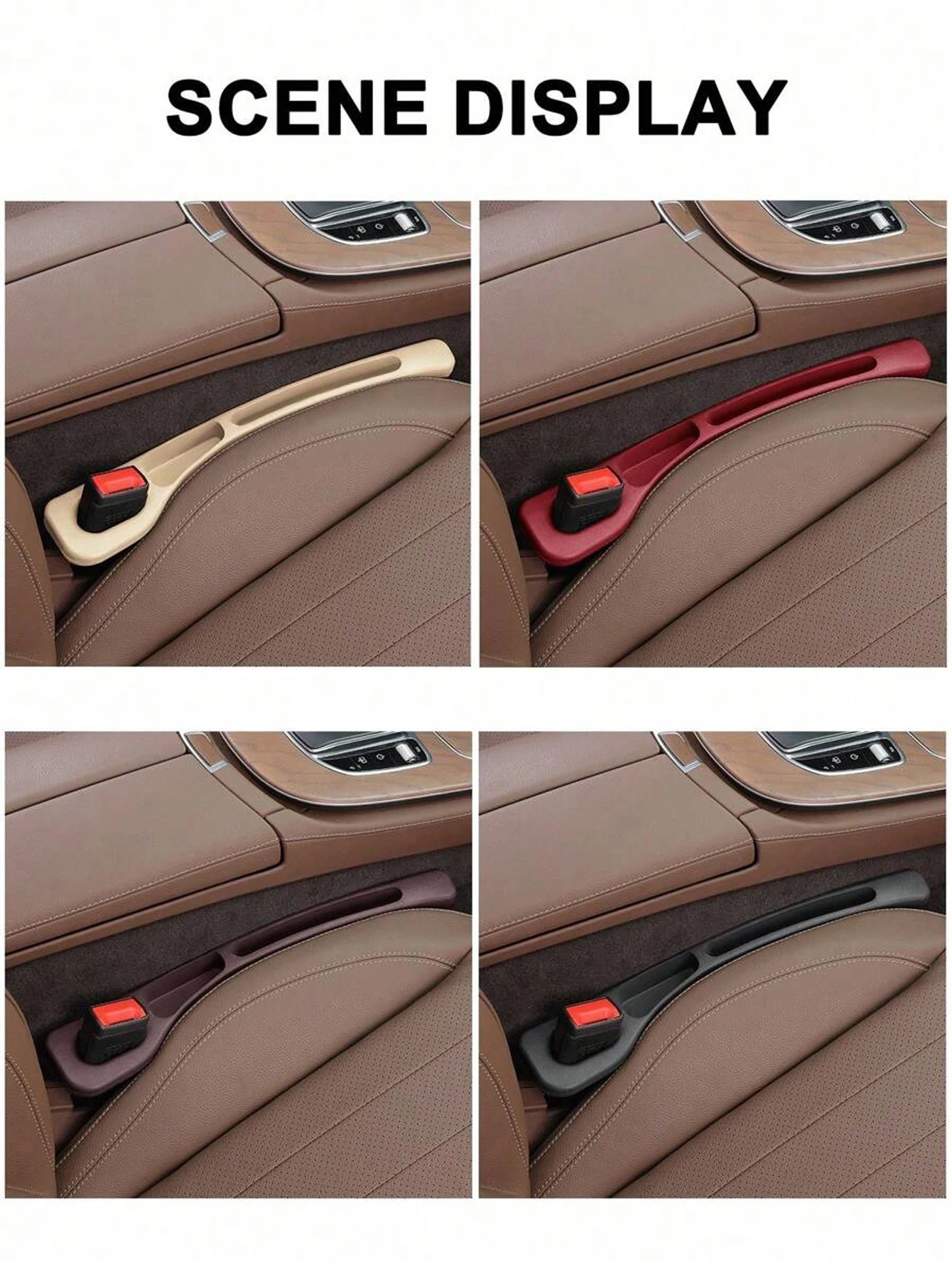 2 Stück Autositz-Lückenfüller, Dual-Slot-Design, Auto-Innenzubehör, Telefon- und Schlüssel-Aufbewahrungsbox, Auto-Slot-Pad, Sitz-Lückenfüller – Detail 7