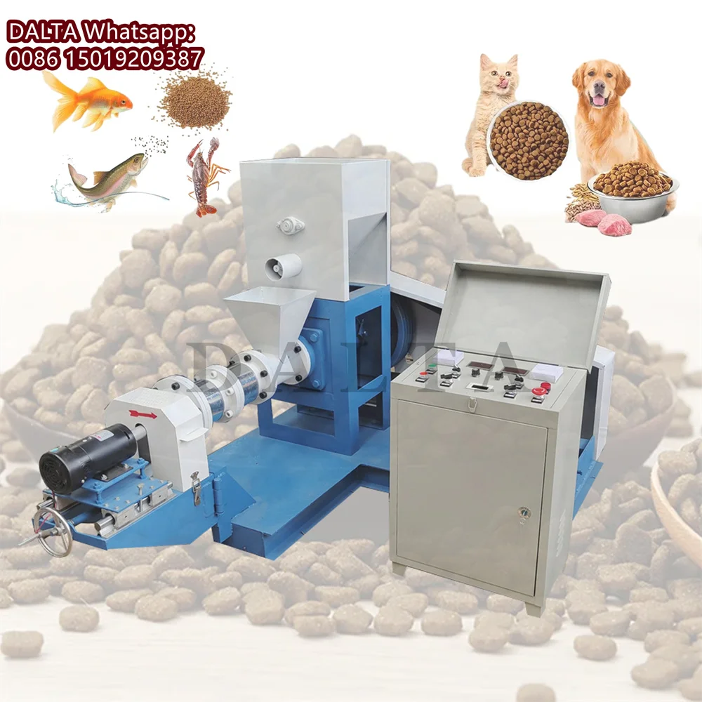 40-250 kg/u Schroef Drijvende Visvoer Pellet Machine Dier Hond Kat Vogelvoer Puffende Molen Extruder met Verschillende Capaciteit