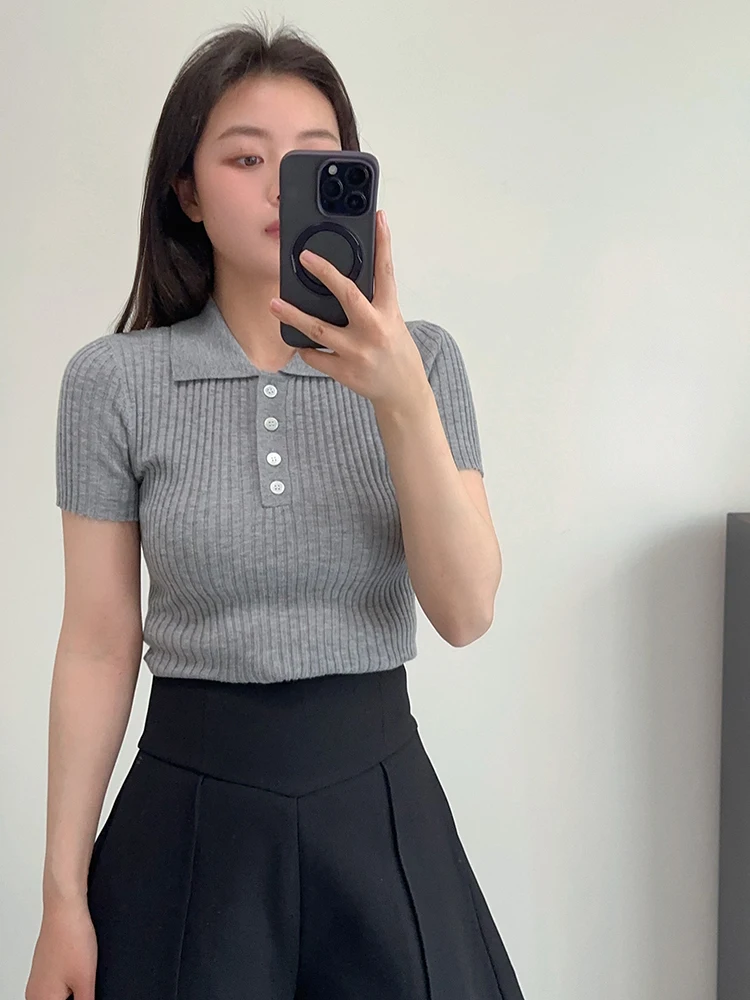 

Новая летняя женская трикотажная кофта свободного кроя из смесовой хлопково-шерстяной ткани, модная повседневная модель