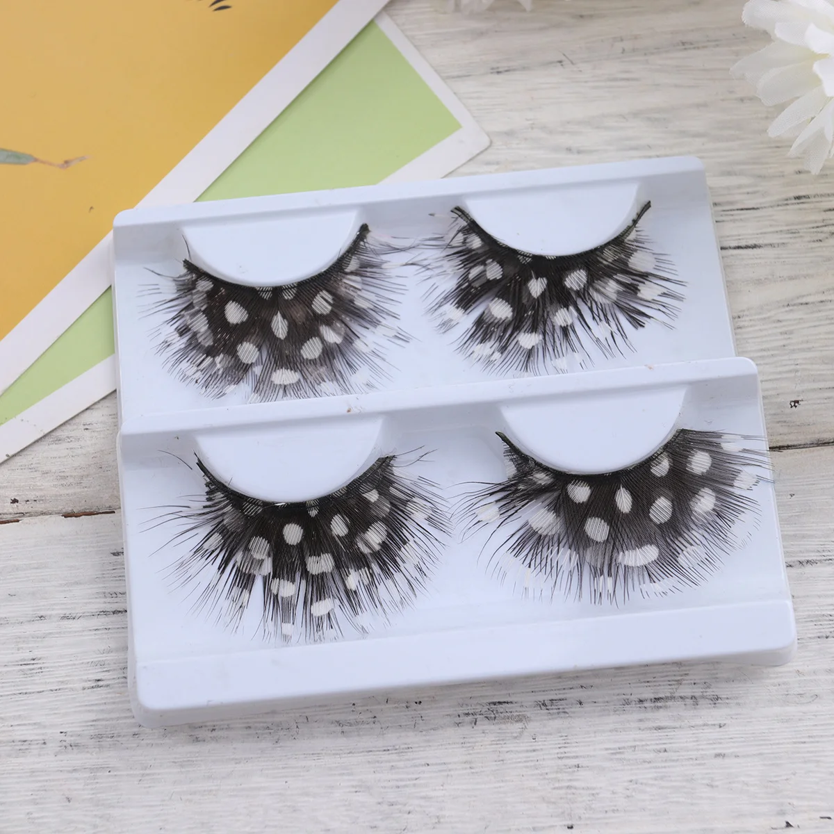 5Pairs Nepwimpers Gemakkelijk aan te brengen Verwijder lange uitlopende wimpers voor Cosplay Carnaval Nachtclub Party Eye Styling Nepwimpers