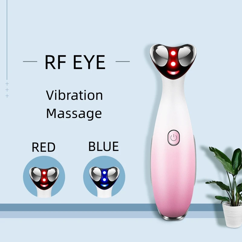 جهاز التجميل RF المحمول الضوء الأحمر LED الاهتزاز الدافئ مدلك العين للوجه لشد الجلد ورفع الهالات السوداء #1