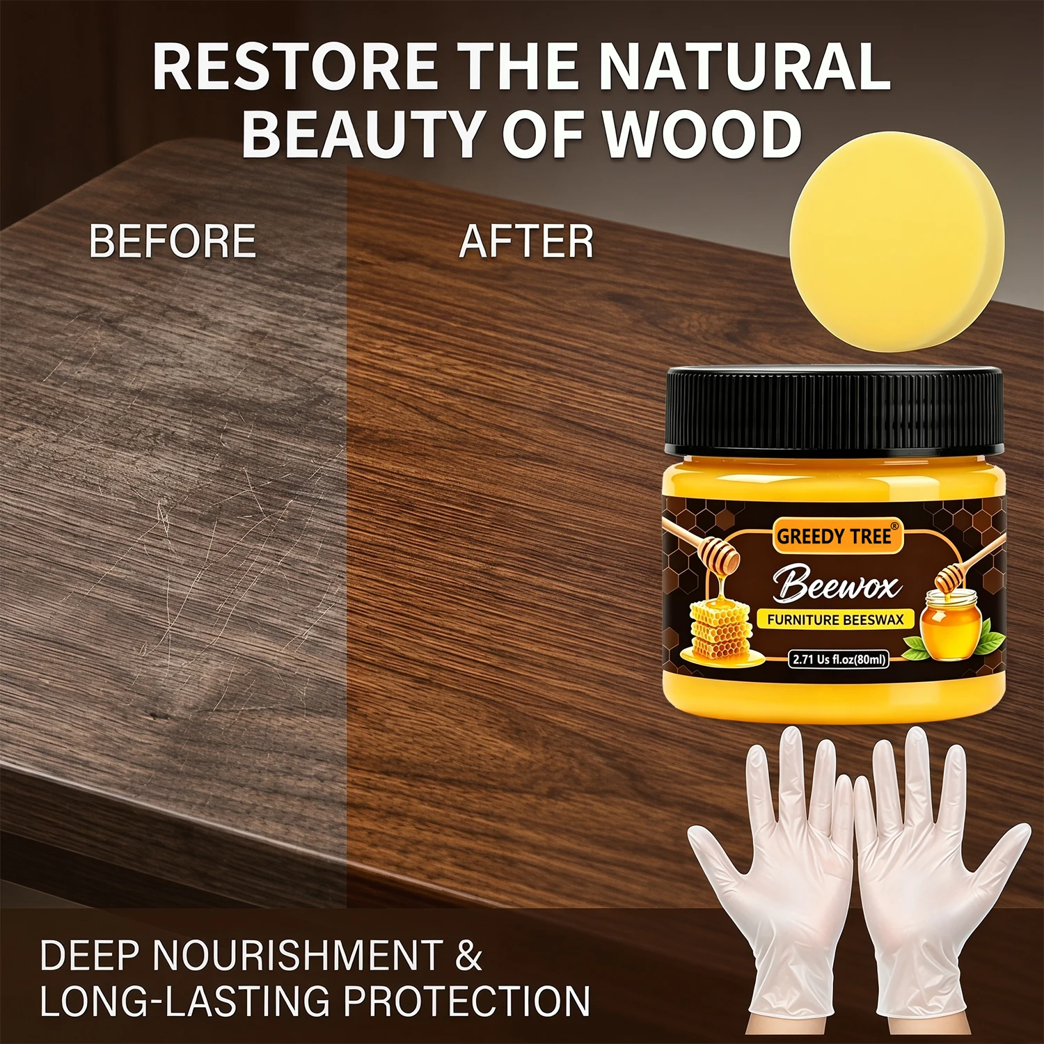 Woodworking Oil Finish - Wosk pszczeli z prawdziwego drewna, pielęgnacja
