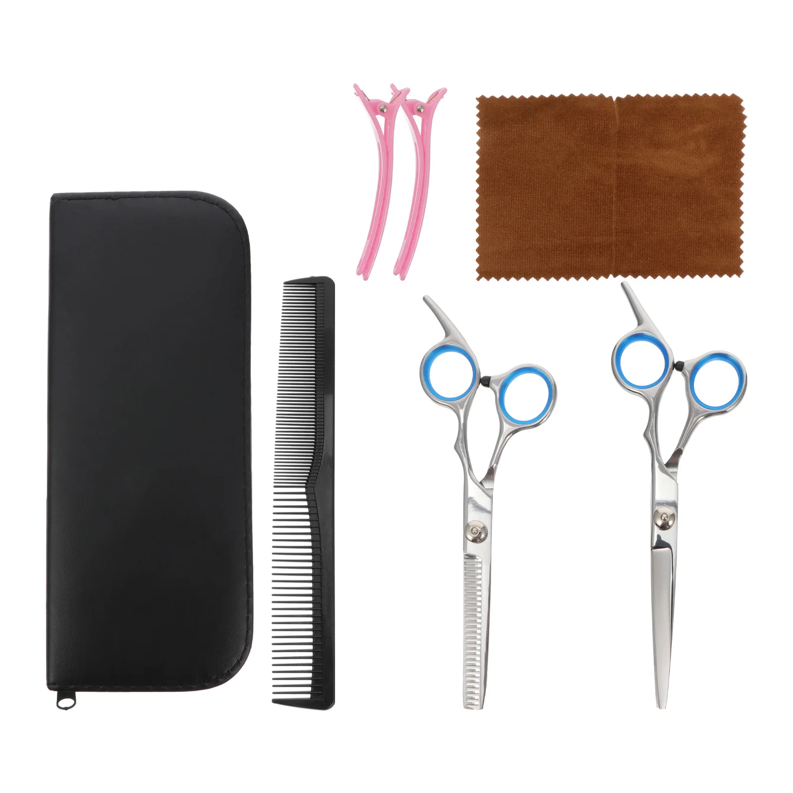 

7Pcs Hairdressing Set Professional Barber Scissor Comb Salon Haircut Tools Storage Box Hair Cutting Kit for Beginners Families