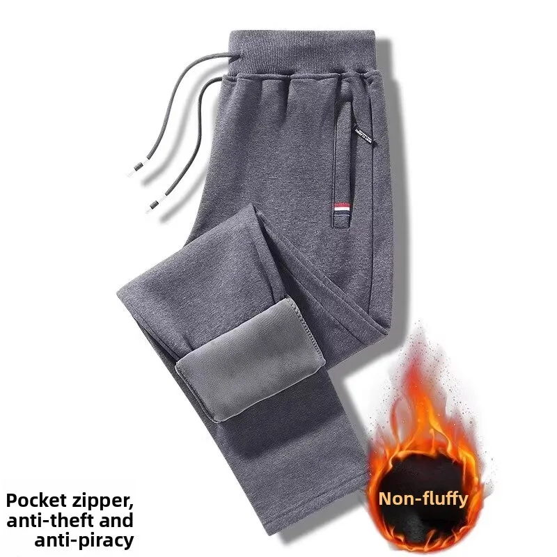 

Women's Autumn Winter Thickened Fleece Lined Casual Trousers High Waist Straight Leg Pants Commute Style Korean Fashion