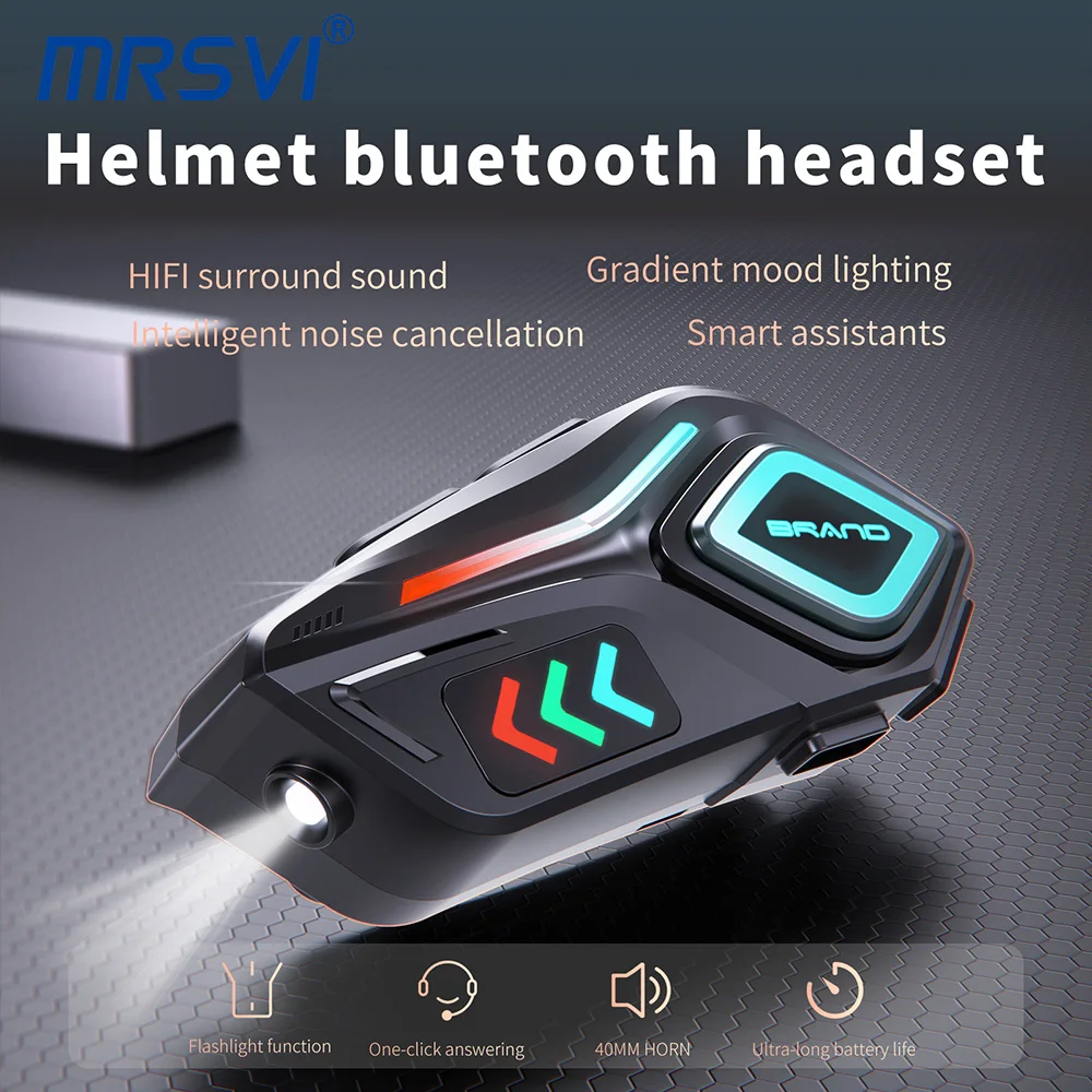 

MRSVI Bluetooth Motorcycle Helmet Headset K07 Wireless IPX6 Waterproof Noice Reduction Earphone Super Long Standby