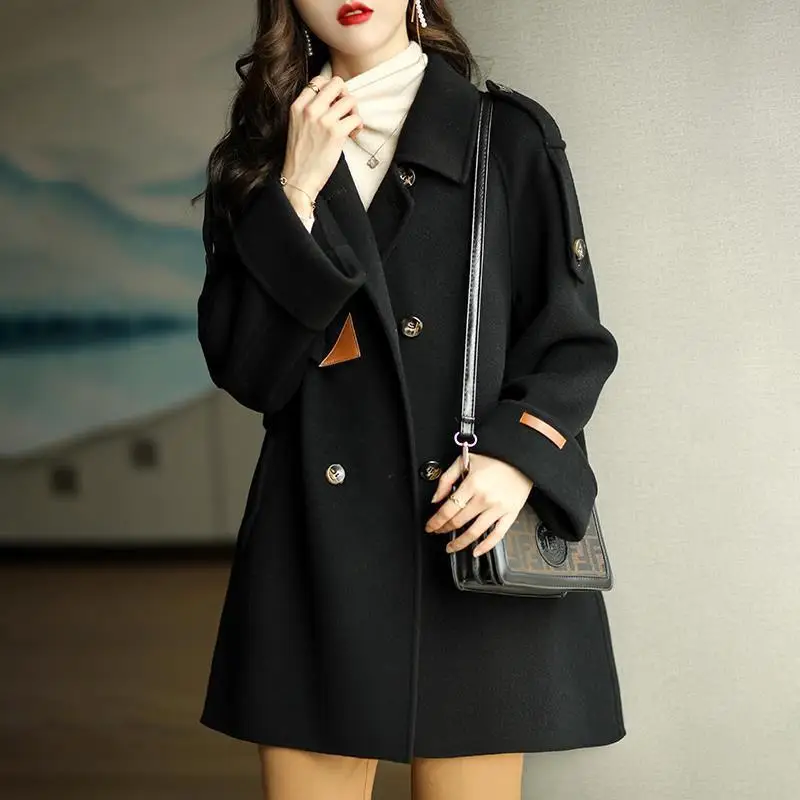 Women Double Breasted Trench Coat, Loose Blazer Windbreaker Loose Fitting Office Lady Style Higher Quality Fashion Autumn 2024