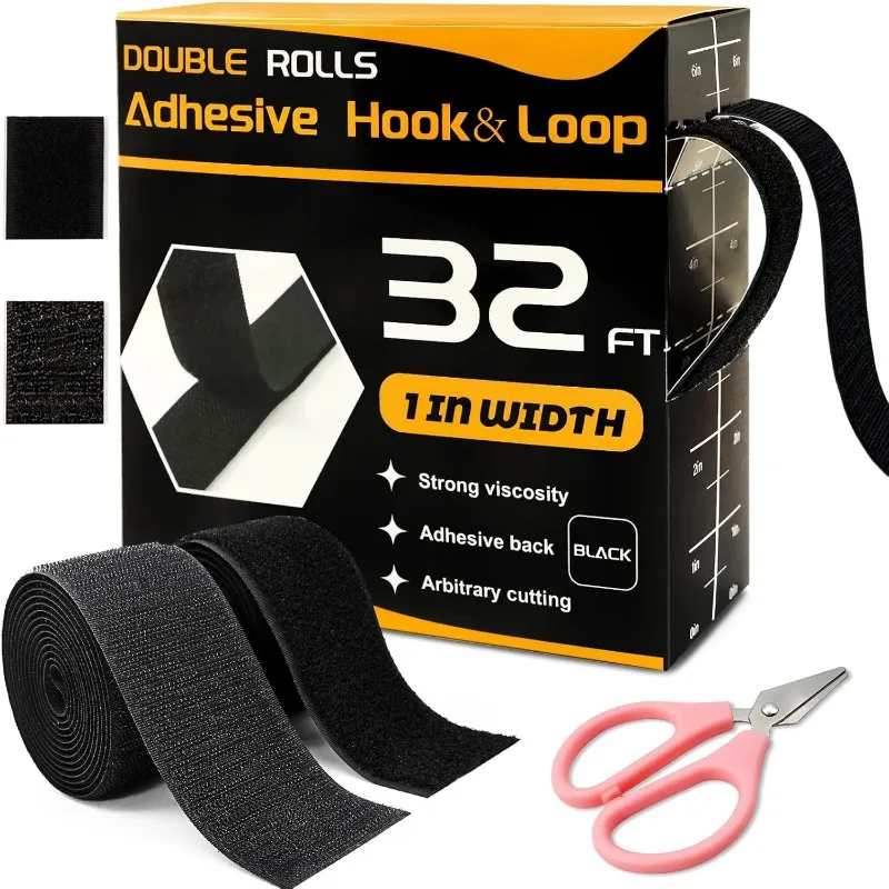 YITAPE Cinta Adhesiva de Gancho y Bucle de 2.5cm*10M, Fuerte y Autoadhesiva, de Doble Cara, para Costura y Manualidades, 2 Rollos