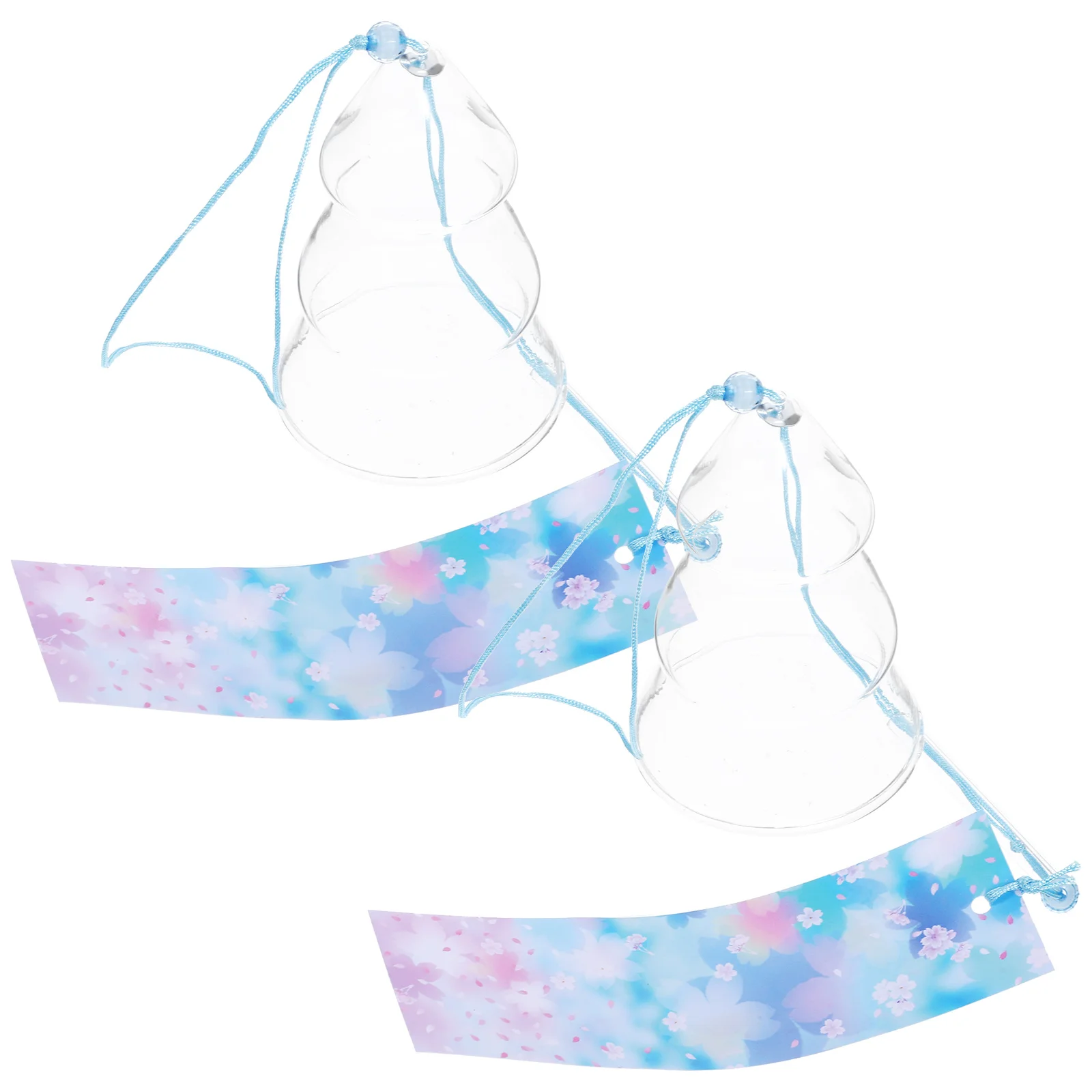 2Pcs Glass Wind Chime Set Stylish Decorative Pendant for Home Garden Balcony Window Hanging Wind Bell Ornament