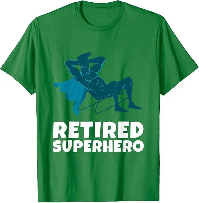 Lustiges T-Shirt für pensionierte Superhelden mit Legenden-Inschrift, Y2K-Stil, Persönliches Ruhestandsgeschenk für Opa, Modisches Herren-Oberteil – Detail 15