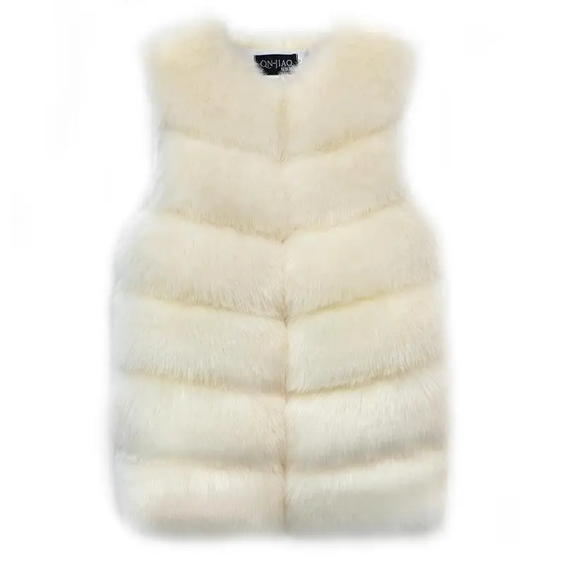 Dames bontvest herfst en winter nieuwe halflange mouwloze harige jas patchwork jas mode veelzijdige vrije tijd XT1806