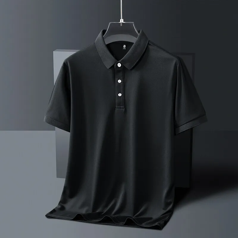 Men's Short Sleeve Polo Shirt Quick Dry Breathable Casual Golf Tennis Tops Solid Color Business Polo Shirts for Male