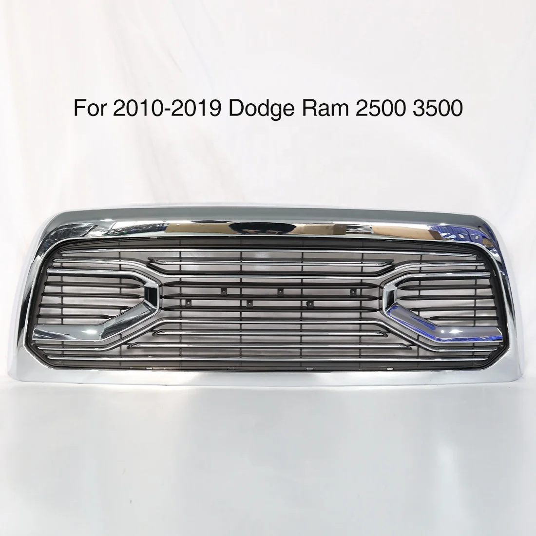 Chrome Grill Car Grills Front Big Horn Style Grille With Amber Lights & Letters For 2010-2019 Dodge Ram 2500 3500