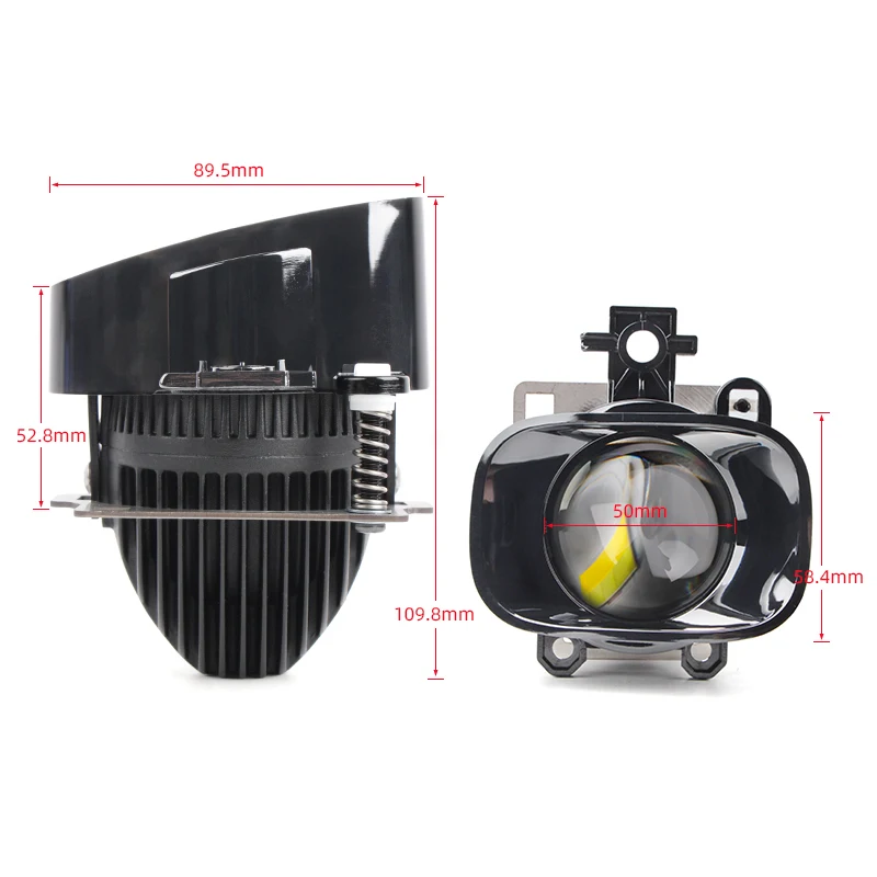 2 بوصة مصباح الضباب ثنائية جهاز عرض (بروجكتور) ليد عدسة HD عالية منخفضة شعاع 3-color المصابيح الأمامية ل Tourle تويوتا العارض الضباب الخفيف IP67 مقاوم للماء #4