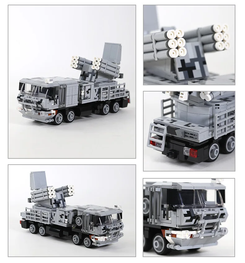 

WW2 Modern Military Bricks Russia Pantsir SM Integrated Surface-to-Air Missile and Gun System Building Block Army Vehicle Toys