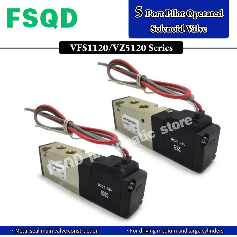 

VFS1120-5GB-01 DC24V AC220V DC12V coil 5 Port Pilot Operated Solenoid Valve VFS VZ Series