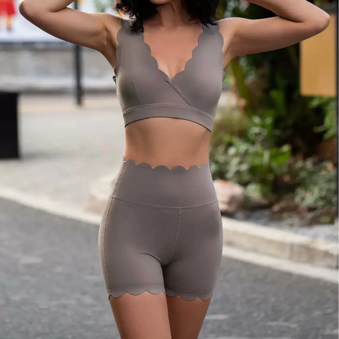 مجموعات اليوغا للصدمات الخامس الرقبة الصدرية ورفع الورك السراويل 2 قطع بيلاتيس التدريب الدعاوى النساء الصالة الرياضية تجريب الملابس زبداني مجموعات لينة