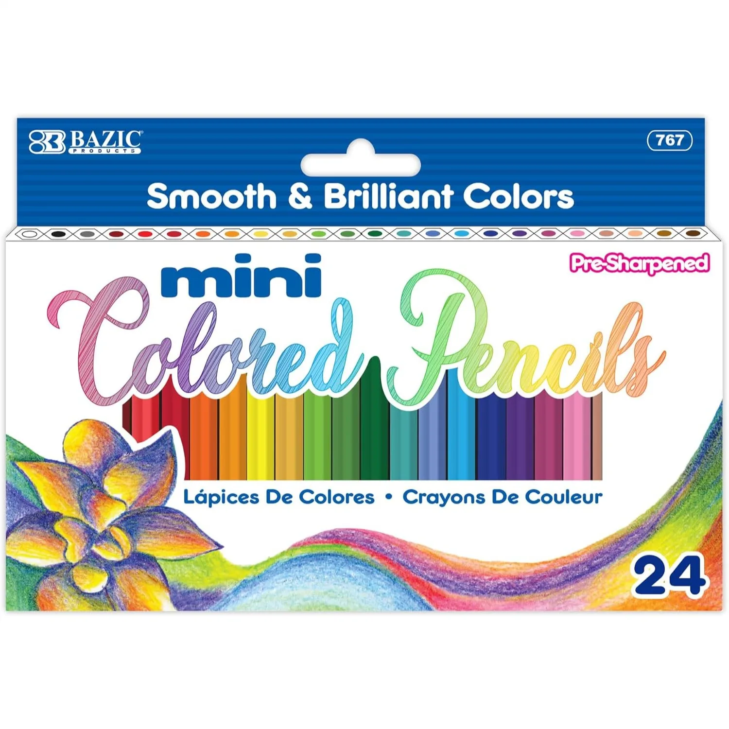 

Mini Colored Pencils Pre-Sharpened 24 Count For Kids Travel Art Supplies