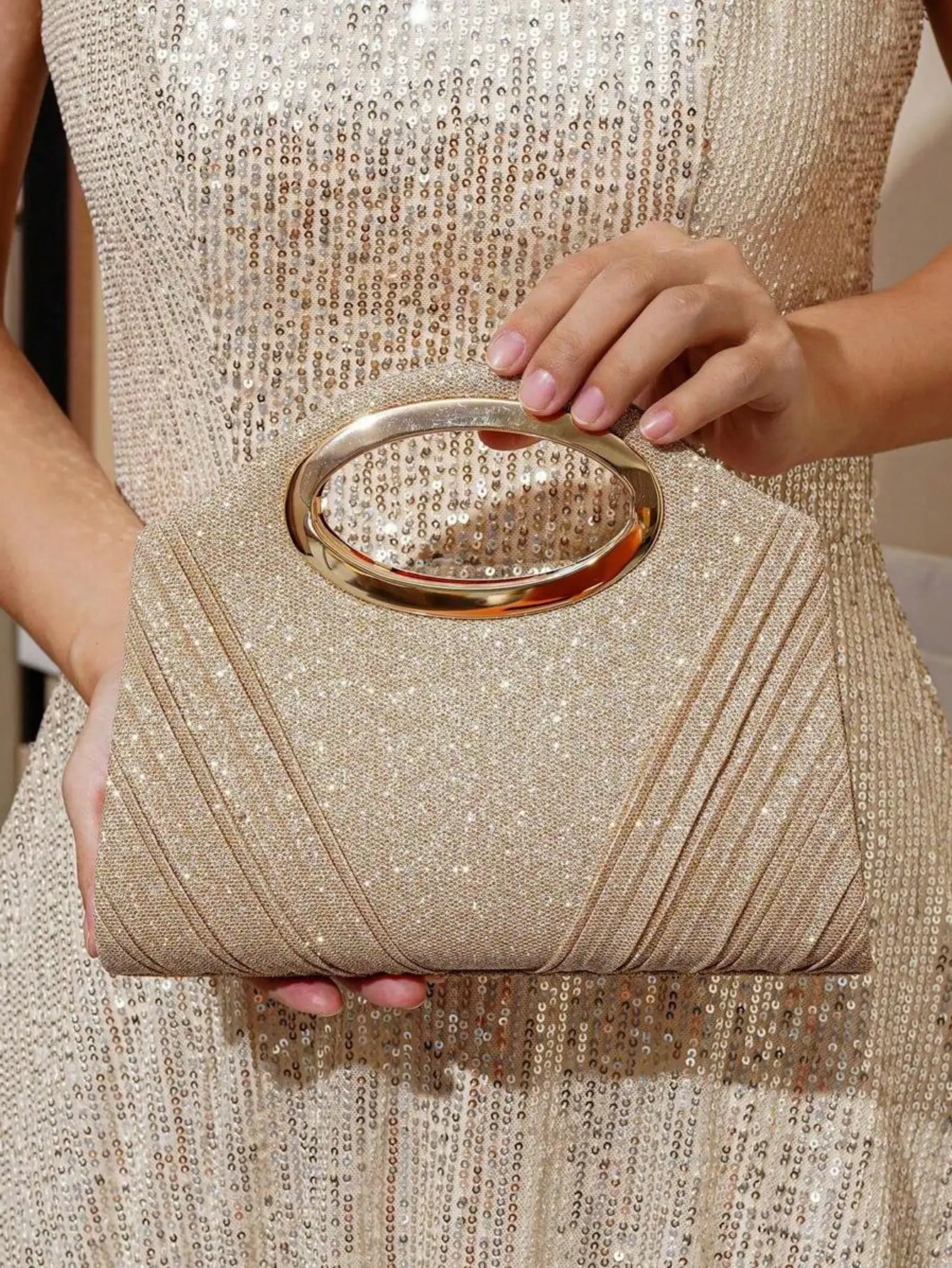 حقيبة دلو خفيفة الوزن من حجر الراين واللؤلؤ الصناعي - أنيقة وهادئة للحفلات والعشاء والعروس #3