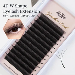 4DW Shape Eyelash Extensions 4D Premade Volume Fan W Style 0.07/0.10mmHigh Quality Natural Faux Mink Individual Lashes Supplies