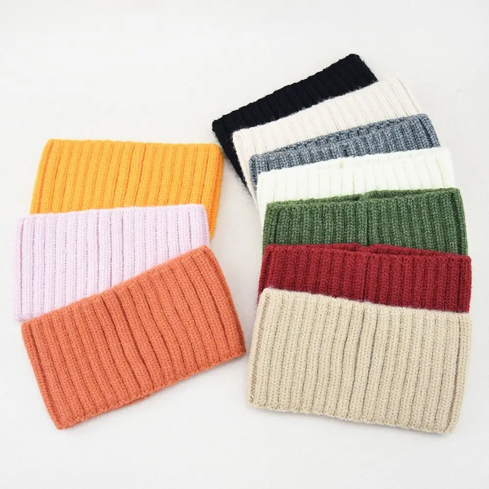 

Fashion Wide Knitted Headband Soft Solid Color Sports Hairbands Warm Breathable Elastic Headband Unisex