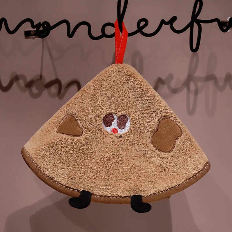 Cartoon Cute Towel Round Earth Cheese Quqi Wipes Kitchen Bathroom Can Hang Absorbent Handkerchiefs Dress Accessories