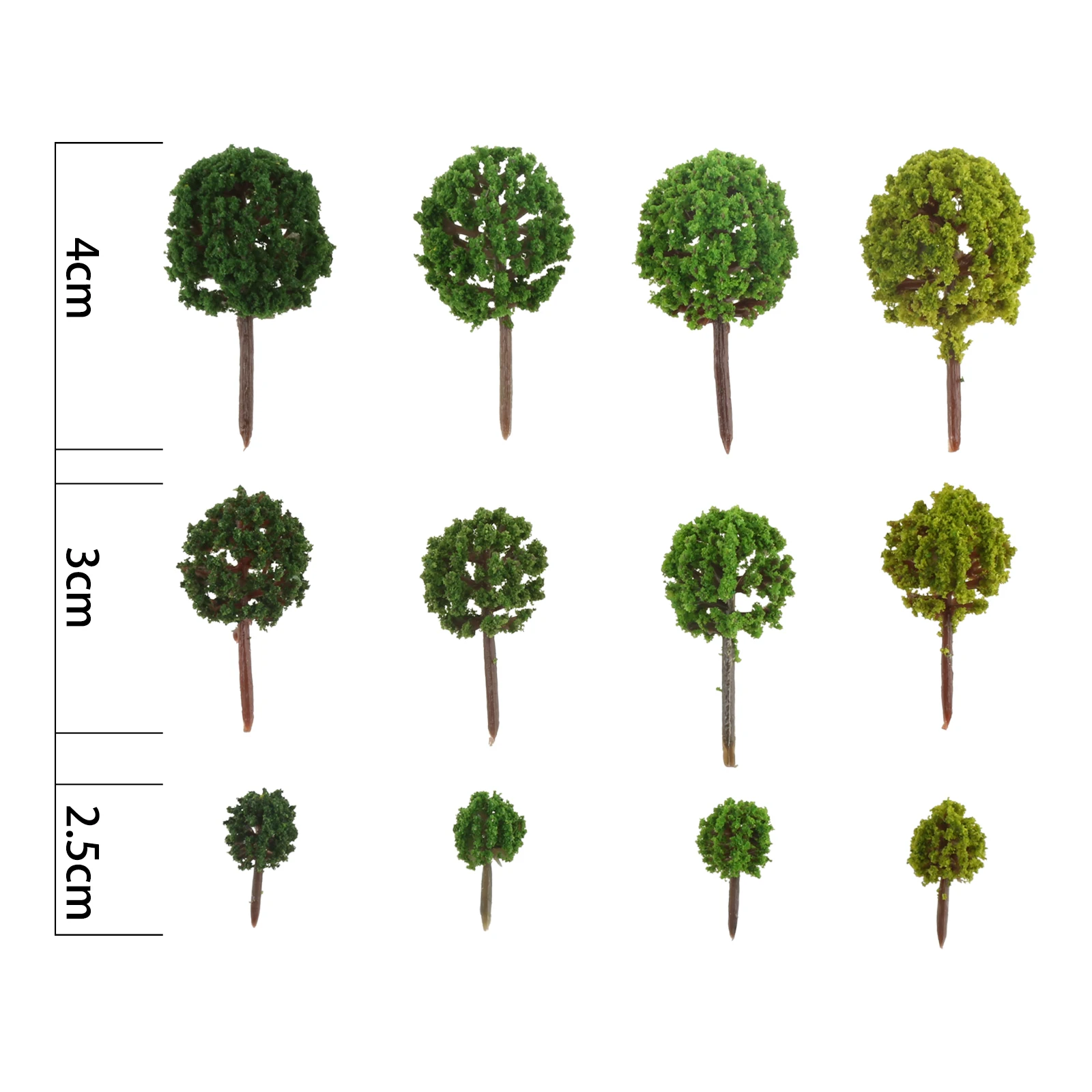 24 pezzi di plastica modello misto alberi 1 - 1.4 pollici Layout giardino di casa in miniatura paesaggio parco paesaggio decorazione