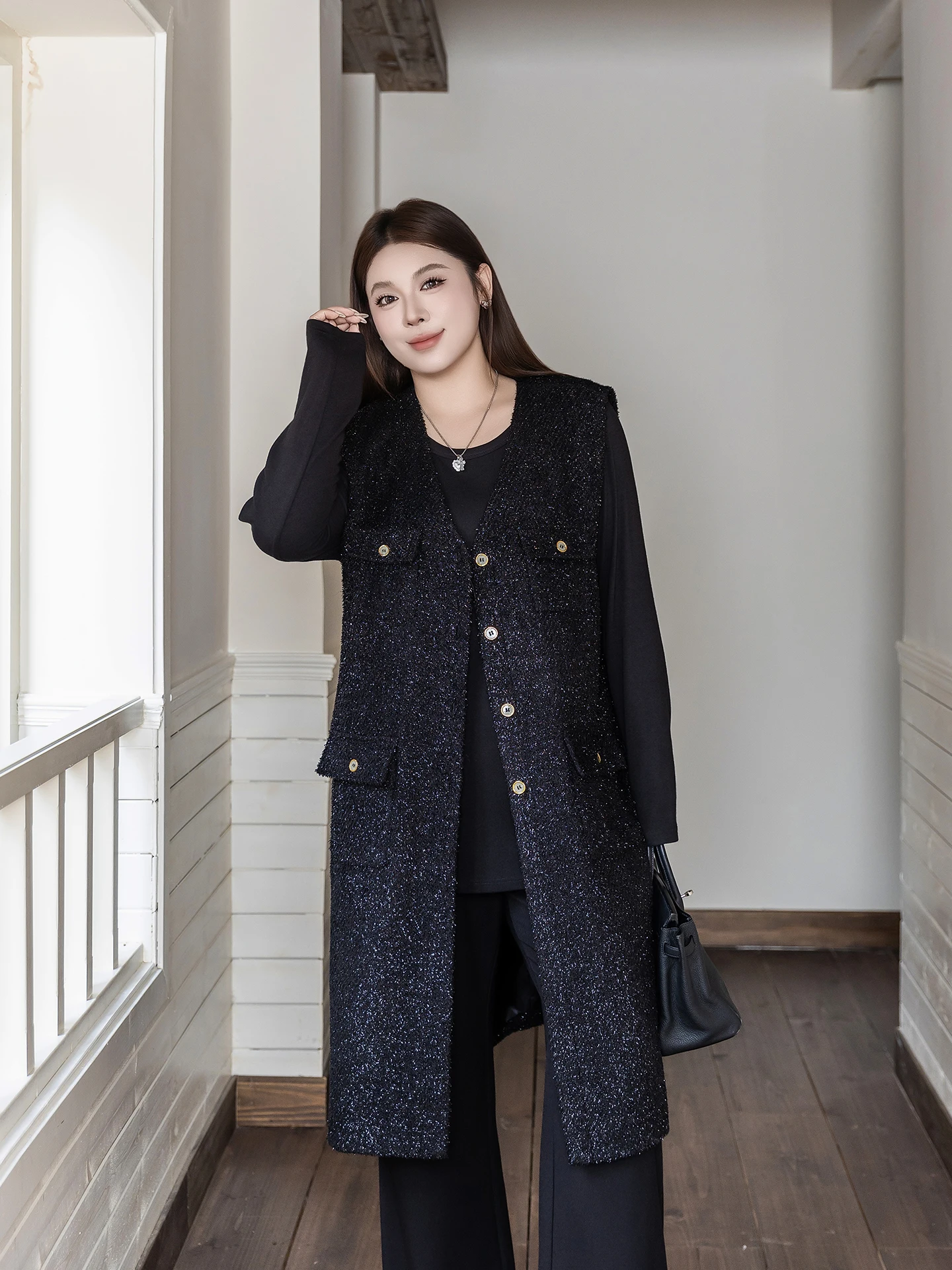 

Женская верхняя одежда больших размеров Jaet Small Fraance Sle, Новое зимнее поступление, свободный длинный кардиган для тяжелых девушек