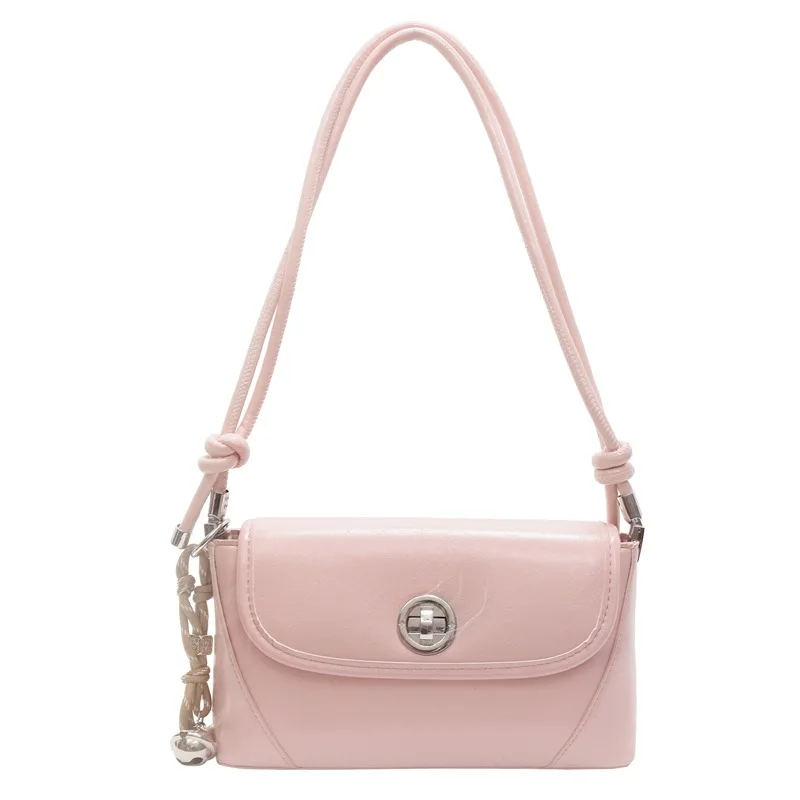 

Spring and Summer Retro New Fashion Peplum Crossbody Bag Korean Simple Solid Color Casual Single Shoulder Armpit Women's Bags
