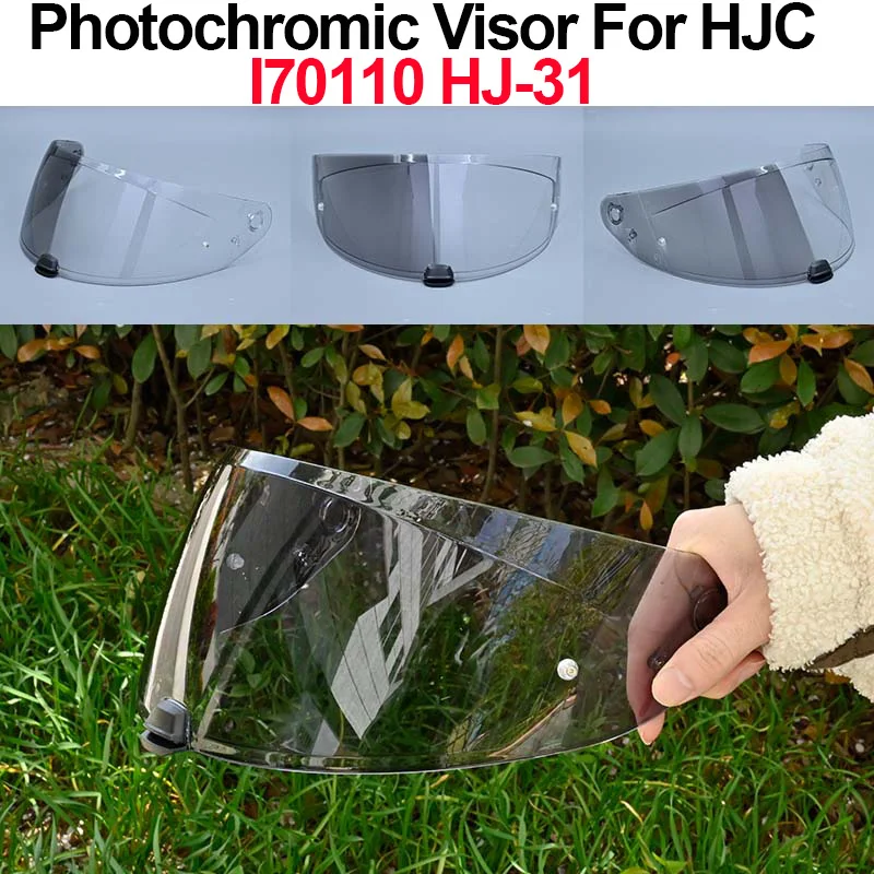 Photochromic Visor Lens For HJC I70 I10 HJ-31 Full Face Helmet Anti UV Film Ready Moto Helmet Shield Motorcycle Accessories