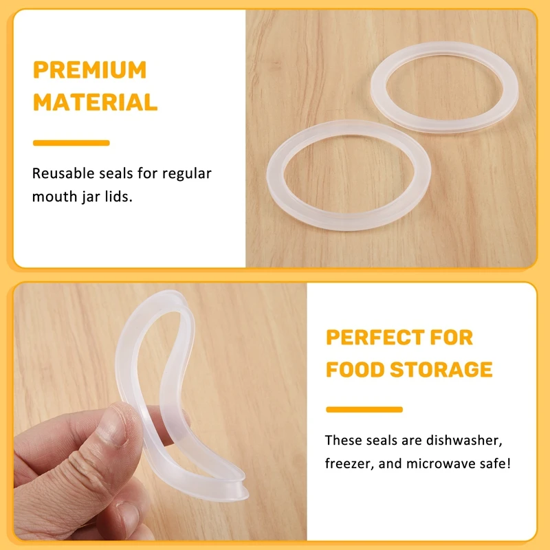 Silicone Sealing Rings Gasket For Leak Proof Jar Lids (24 Pack, Regular Mouth)-AB09