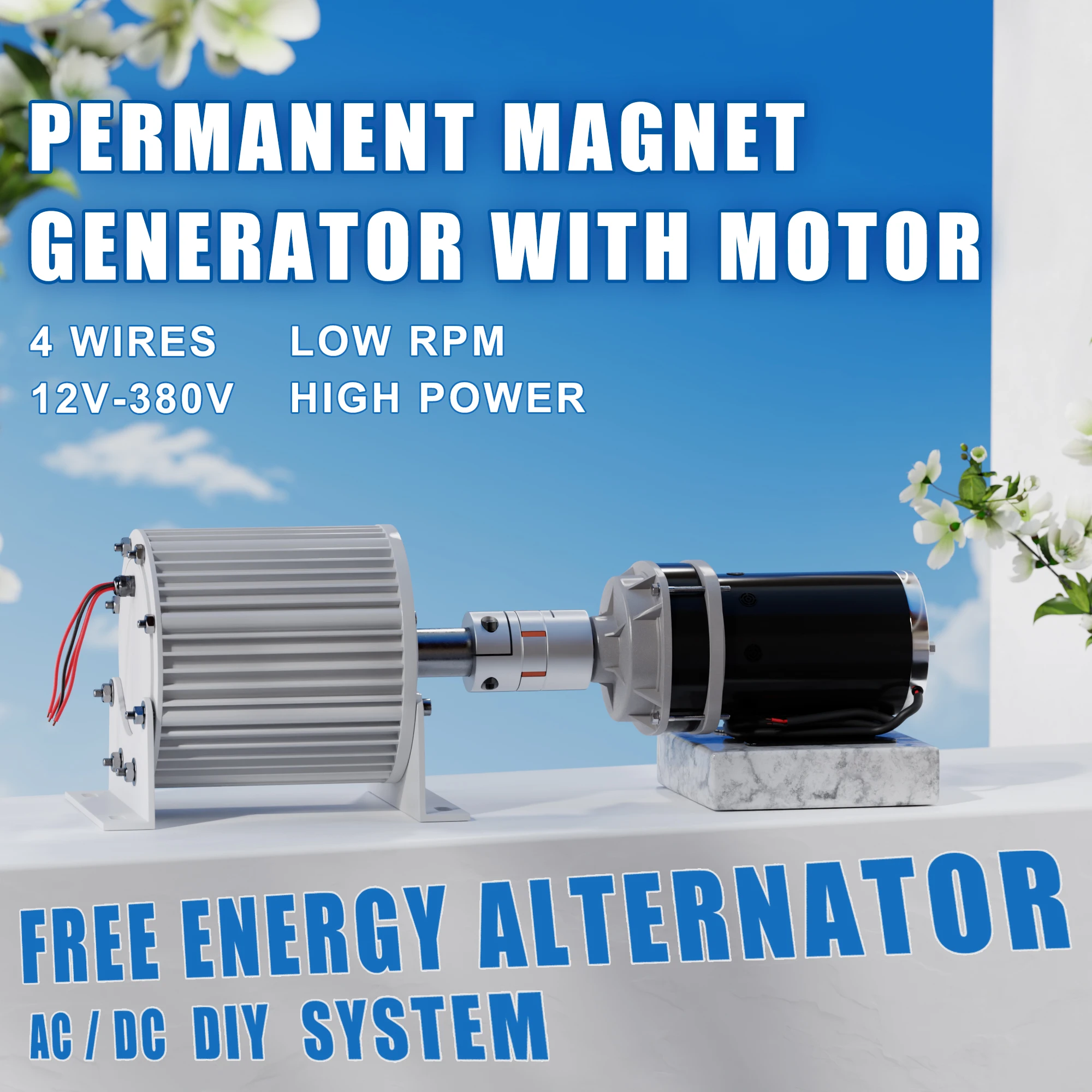 Wholesale Price 60KW Free Energy Generator Set 10KW 380V Alternator 30KW Permanent Magnet Generator With Speed Adjustable Motor