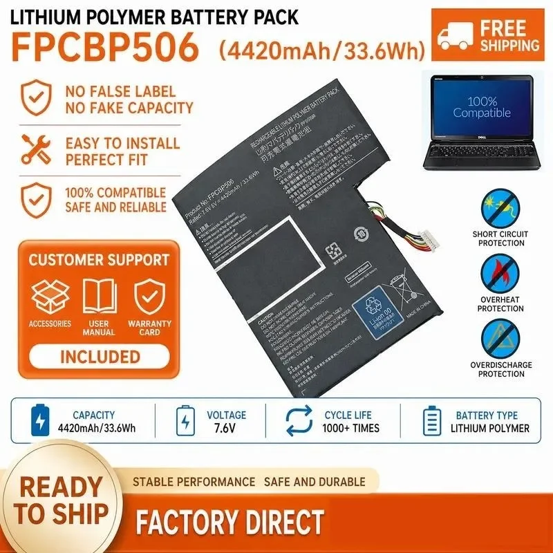 [NEW] 7.6V 33.6Wh FPCBP506 for FMVNBT41/FPB0366 High-Capacity Battery for Fujitsu for Stylistic R726 R727 Laptop Battery