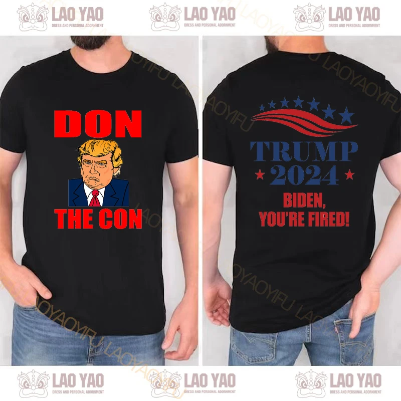 Trump 2024 Y2k Clothing 45-47 Funny T Shirts Goth Clothes Harajuku I Will Be Back Women's T-shirt Kpop Tops Streetwear Men Tees